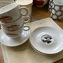 Three Cup and Saucer Sets with Cafe Silvestre Logo Image 2