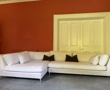 CB2 Large Luxury Cream Feather & Down L-Shaped Sofa