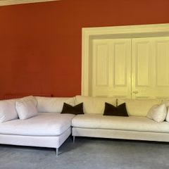 CB2 Large Luxury Cream Feather & Down L-Shaped Sofa