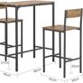 Industrial Bar Table Set with 2 Bar Stools Vintage Brown Black 3 Piece Breakfast Dining Set Image 3