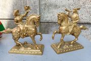 1940's Brass Horsemen Bookends