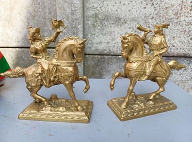1940's Brass Horsemen Bookends