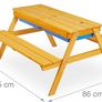 Children's Outdoor Furniture, Garden Picnic Table with Parasol & Benches, Sand & Water Play, 165x128cm, Brown Image 4