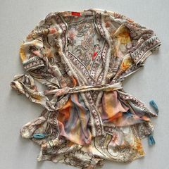 River Island Boho Paisley Wrap Playsuit Romper with Matching Kimono size S XS