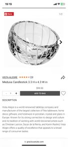 Vista Alegre Crystal Votive Tealight Holder