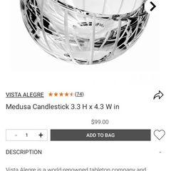 Vista Alegre Crystal Votive Tealight Holder