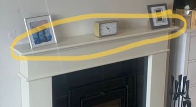 Fireplace top part shelf white