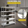 Heavy-Duty 5-Tier Stainless Steel Shelving Unit | Adjustable Storage Rack for Kitchen, Garage, or Pantry Image 2