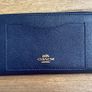 Coach Navy Leather Accordian Zip Wallet Image 2