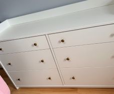 Chest of drawers with 6 drawers, white, 138x46x84 cm