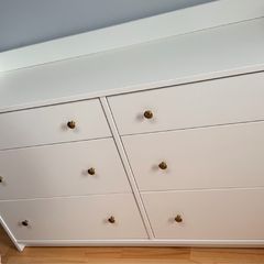 Chest of drawers with 6 drawers, white, 138x46x84 cm