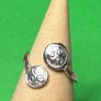 Hand made silver Celtic triskele adjustable ring. Size O plus or minus one size Image 6