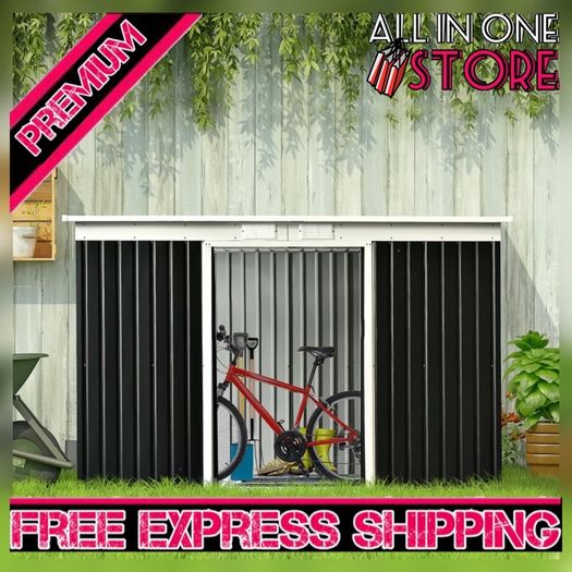 9ft x 4.25ft Corrugated Garden Metal Storage Shed Outdoor Equipment Tool Box with Foundation (FREE SHIPPING)