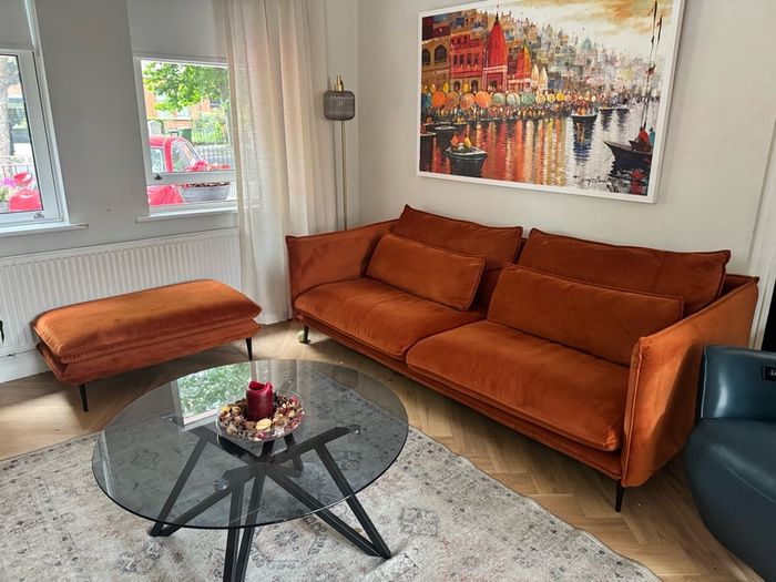 Sofa and footstool