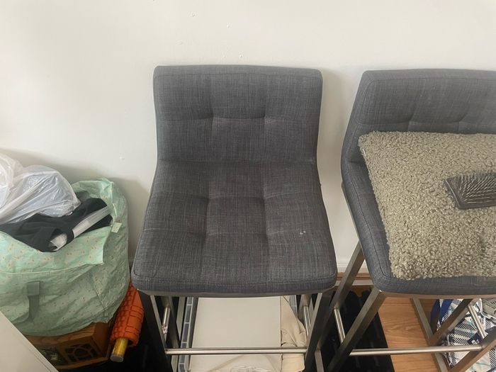 Two beautiful, cushioned stools