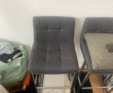 Two beautiful, cushioned stools