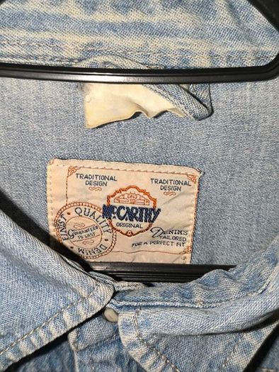 Vintage Mc carthy pearl snap denim shirt size XL
