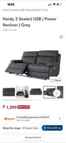 3 Seater USB Power Recliner