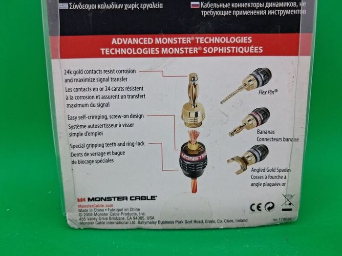Poatage - 5 x Monster Cable Quick Lock Angled 24k Gold Spades
