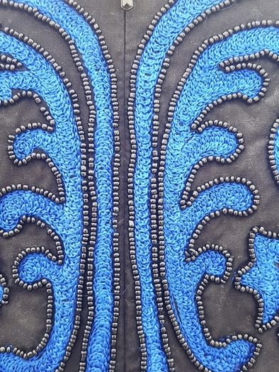 French Connection size uk8-10 black and blue beaded dress