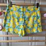 Zara blue & lemon high waisted mediums cotton linen mix Image 6