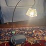 Chrome table lamp with crystal-style shade Image 3