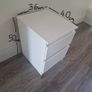 White Two Drawer bed side cabinet - Good condition Image 4