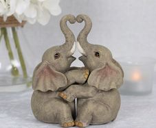 Elephant Embrace Elephant Couple Ornament