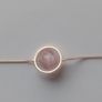 Silver and Pale Pink Stone Station Necklace 18 Inch Image 3