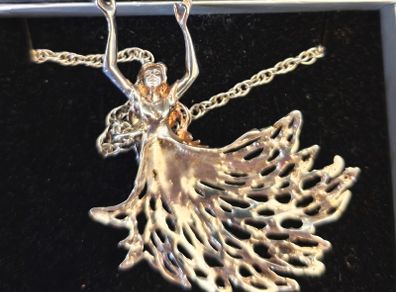 Ladies Silver Angel Necklace