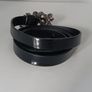 Black Patent Belt with Silver Metal Rose Buckle Image 2