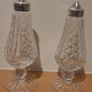 Vintage Lismore Waterford Crystal salt and pepper set. Silver tops Image 2