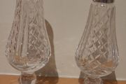 Lismore Waterford Crystal salt and pepper set. Silver tops