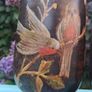 Stunning Pair Of Hand Painted Art Nouveau Hardwood  Candlesticks 12" Image 8