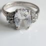 Sterling silver cubic zirconia ring size K Image 2