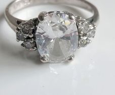 Sterling silver cubic zirconia ring size K