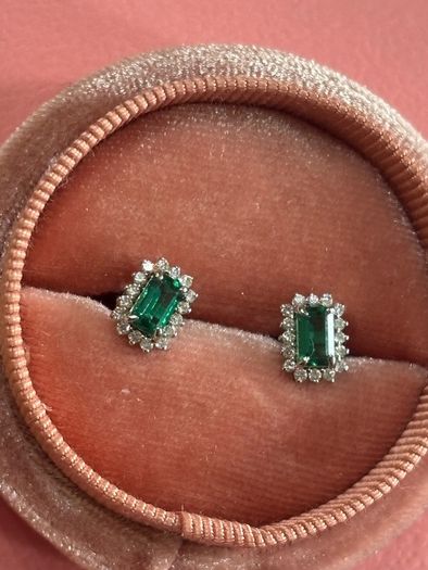 Emerald and Diamond Earrings