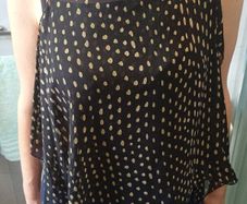 Max Mara Black Dot Print Silk Shoulder Strap Asymmetric Top