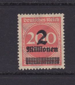 1923 German Stamp - 2 Million Overprint