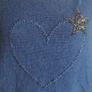 Carla Giannini Women's Angora Mix Top With Heart & Stars New With Tag Blue Image 2