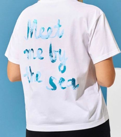 white t shirt with print