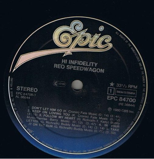 REO Speedwagon  Hi Infidelity