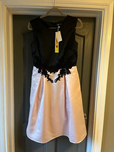 BNWT CAPSULE baby pink satin/black dress size 10