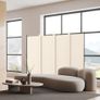 4 Panel Room Divider Folding Privacy Screen, Freestanding Room Partition with Lockable Wheels, Portable Image 6