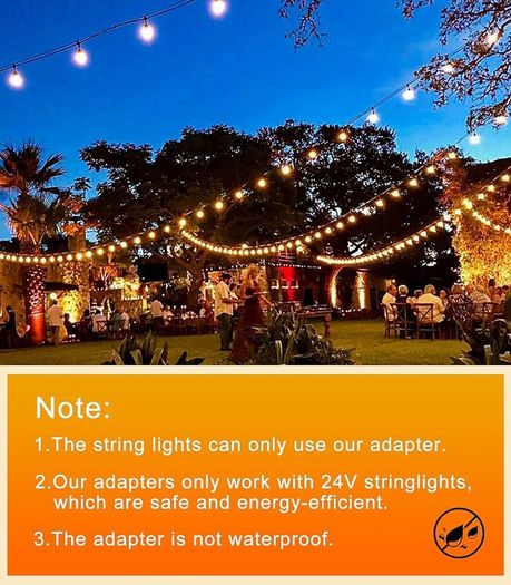 String Lights 65.5ft Garden Festoon Light Mains Powered with 30+3 Shatterproof G40 LED Bulbs, Waterproof Hanging Patio Lighting for Indoor Outside Gazebo Pergola Backyard Balcony Cafe Party