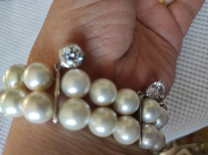 Pearl bracelet 6 sterling silver charms