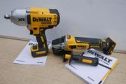 DeWALT 18V XR Cordless Brushless HEAVY DUTY Impact Wrench 1 /2 Inch Drive + DeWALT 18V XR Cordless Brushless Angle Grinder.