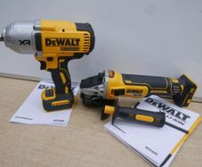 DeWALT 18V XR Cordless Brushless HEAVY DUTY Impact Wrench 1 /2 Inch Drive + DeWALT 18V XR Cordless Brushless Angle Grinder.