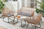 4 Piece PE Rattan Set Garden Balcony Furniture