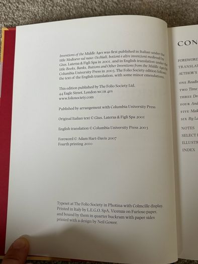 Folio Society edition of Inventions of the Middle Ages by Chiara Frugoni